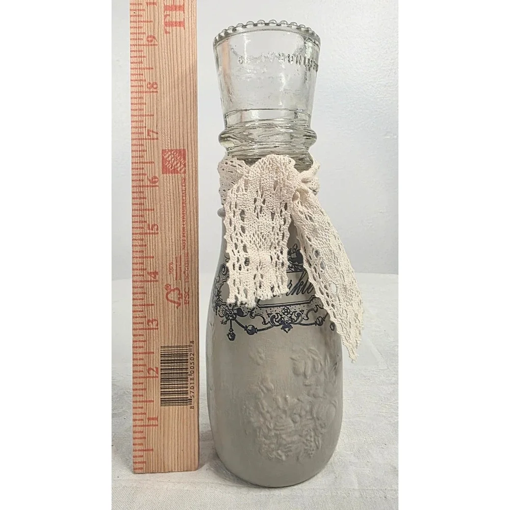 Vintage Hemingray 9 Glass Insulator Upcycled Painted Bottle Candleholder 9